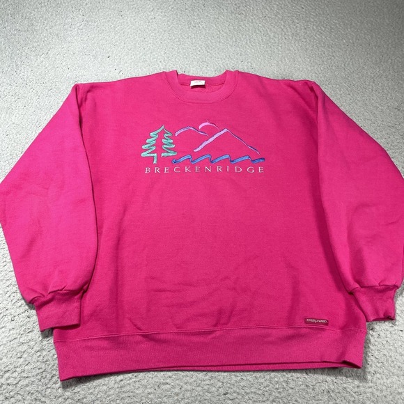 crazy shirts Other - Crazy Shirts Sweatshirt Mens Large Pink Breckenridge Embroidered Fleece Crewneck